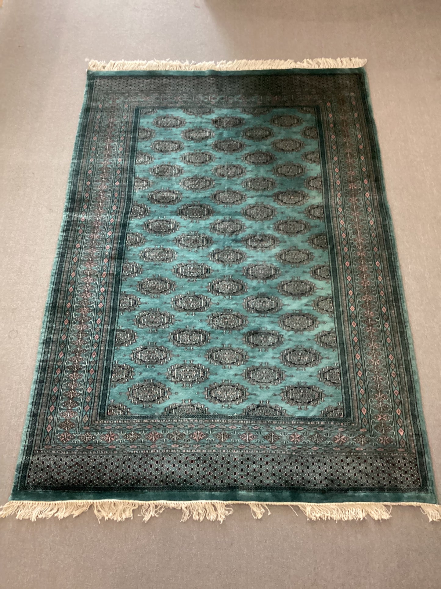 5’1 X 7’10 Green Bokahara Rug