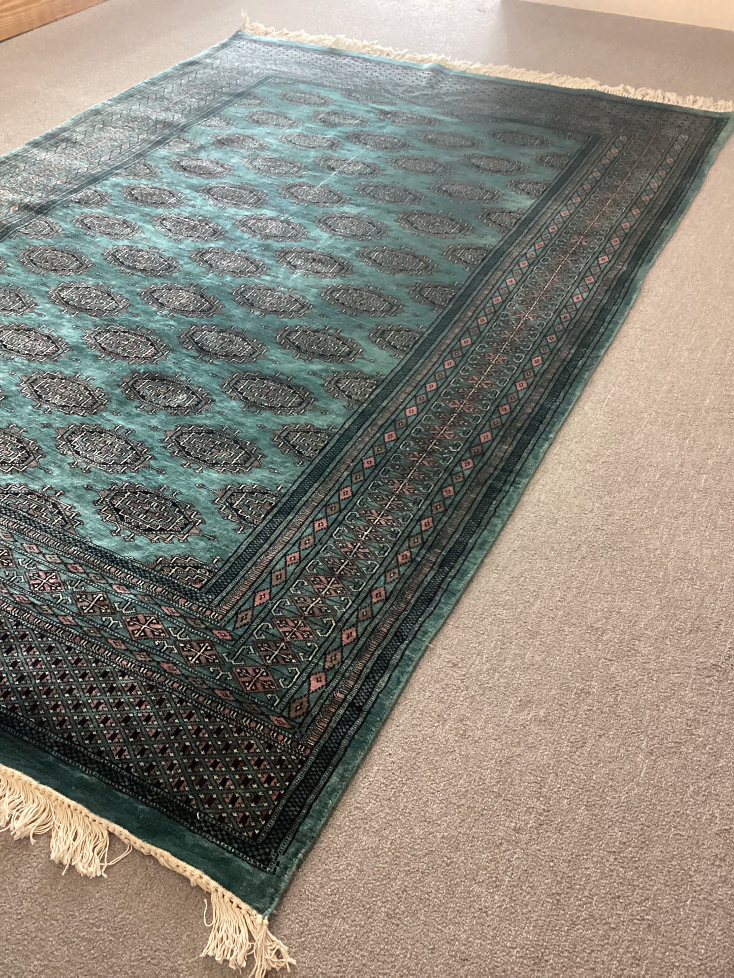 5’1 X 7’10 Green Bokahara Rug