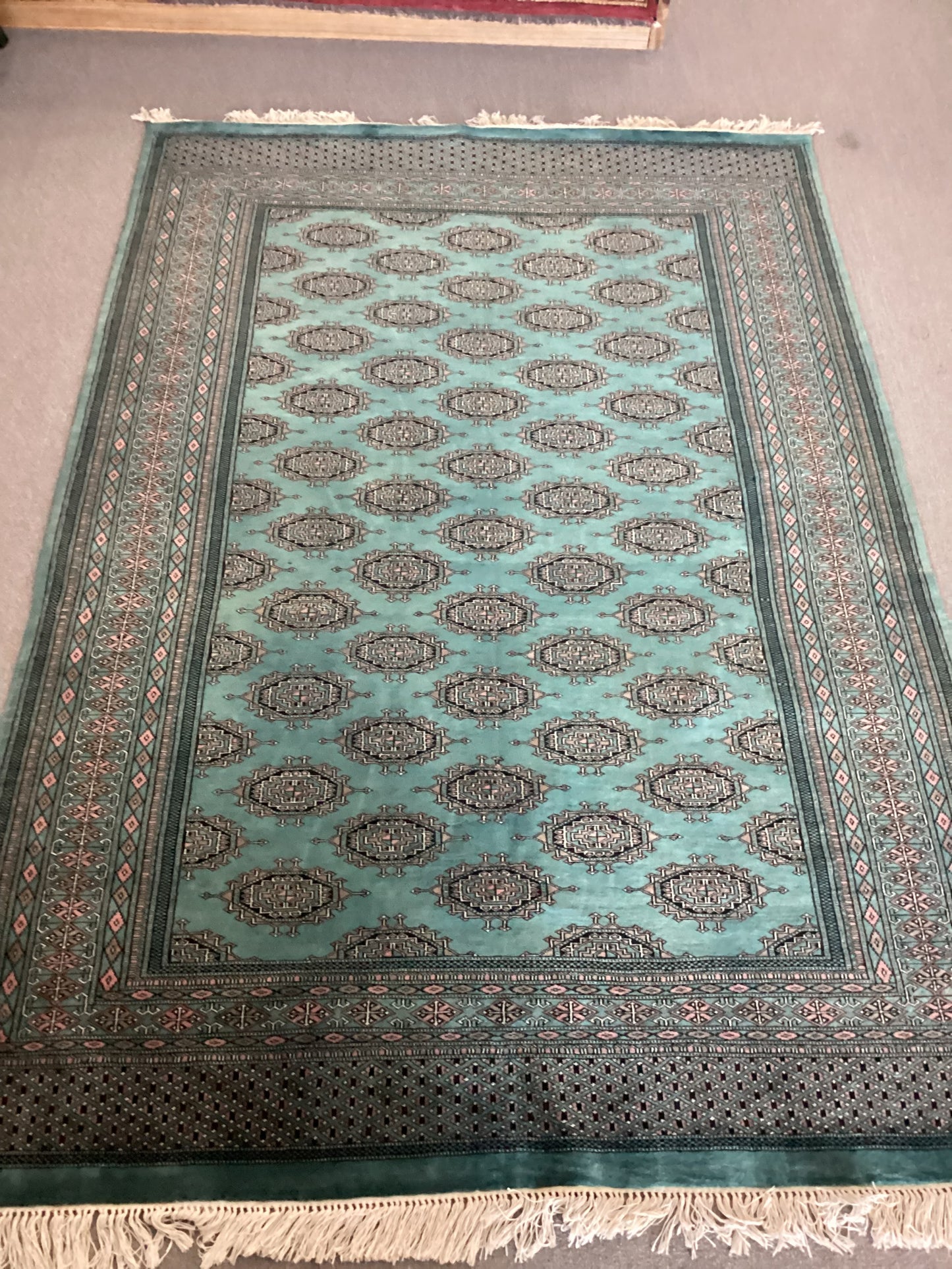 5’1 X 7’10 Green Bokahara Rug