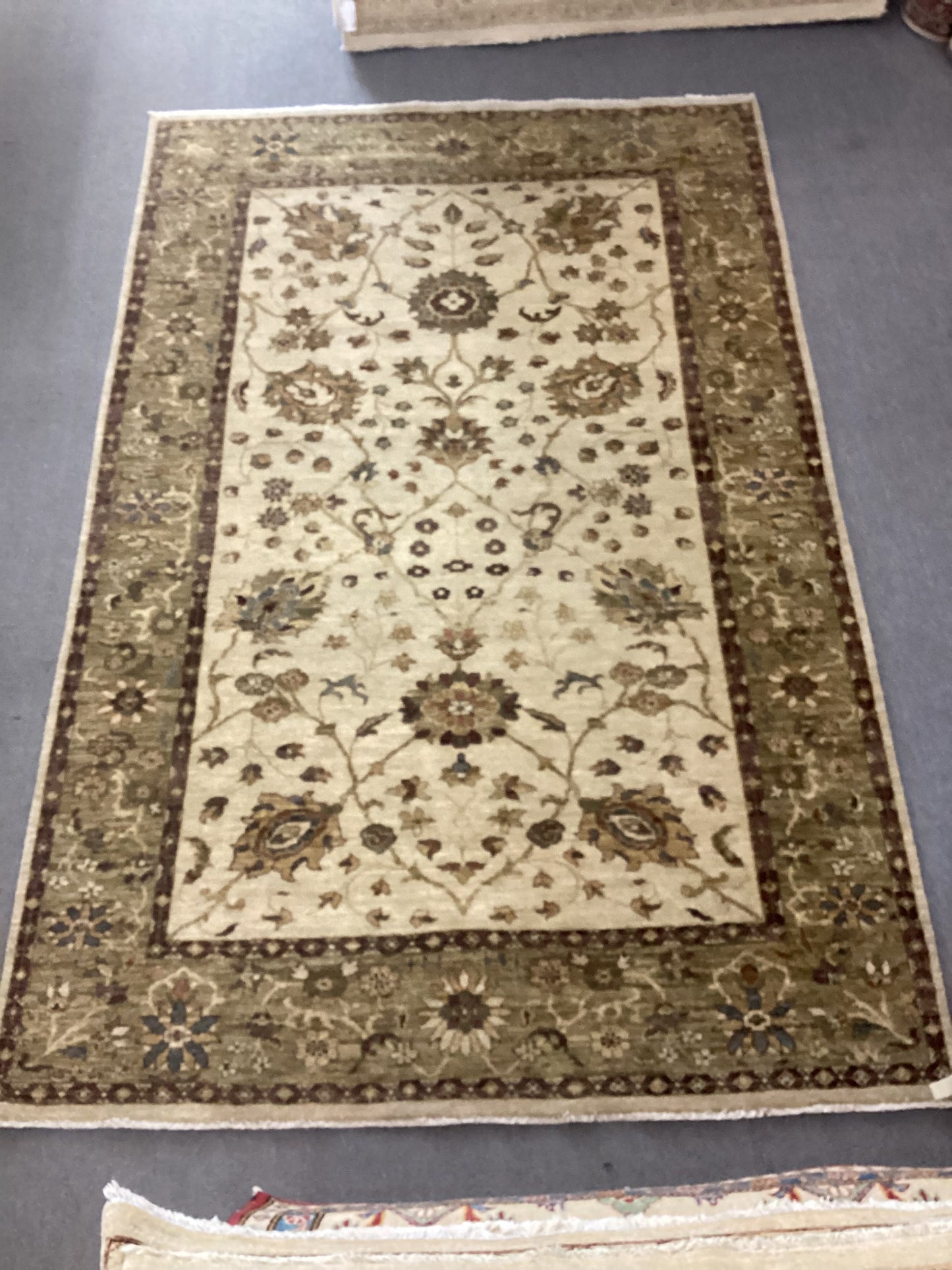 6 X 9’3 Ivory Indo Oushack Rug
