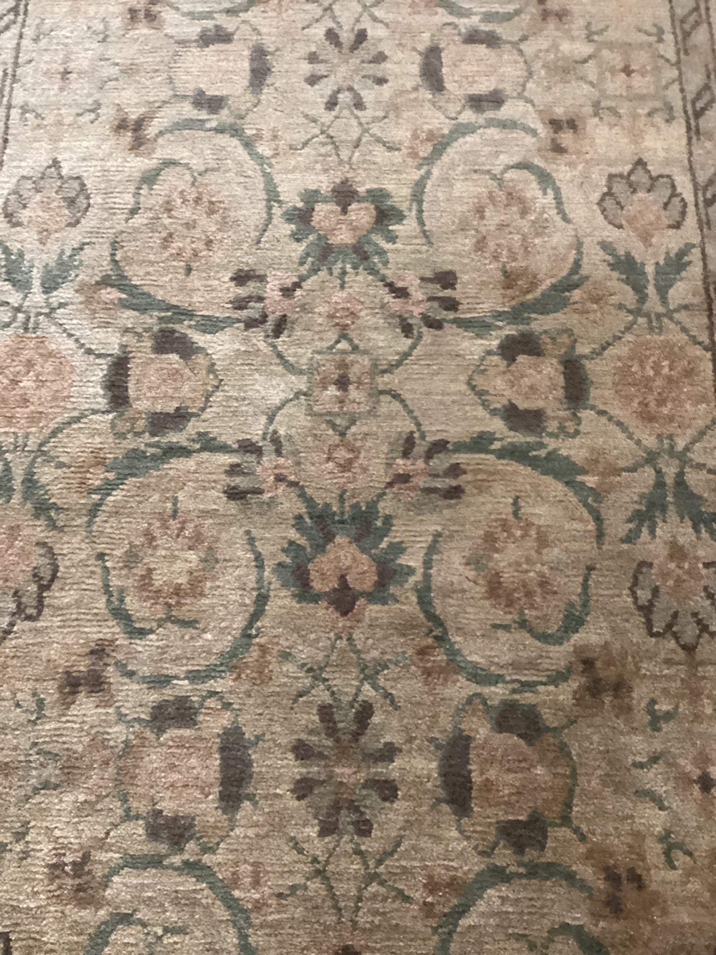 6’1 X 9’8 Green Indo Tibet Rug