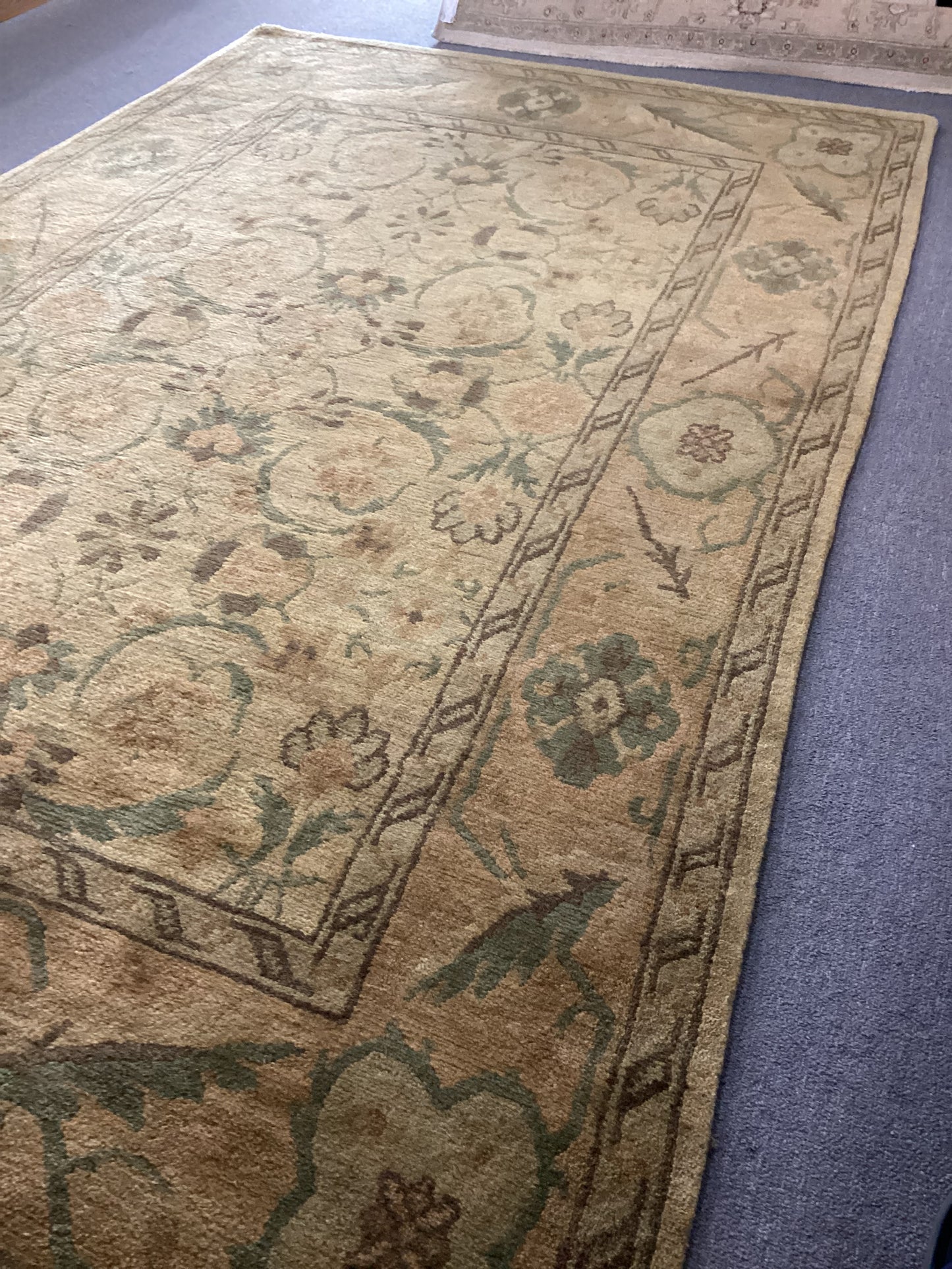 6’1 X 9’8 Green Indo Tibet Rug