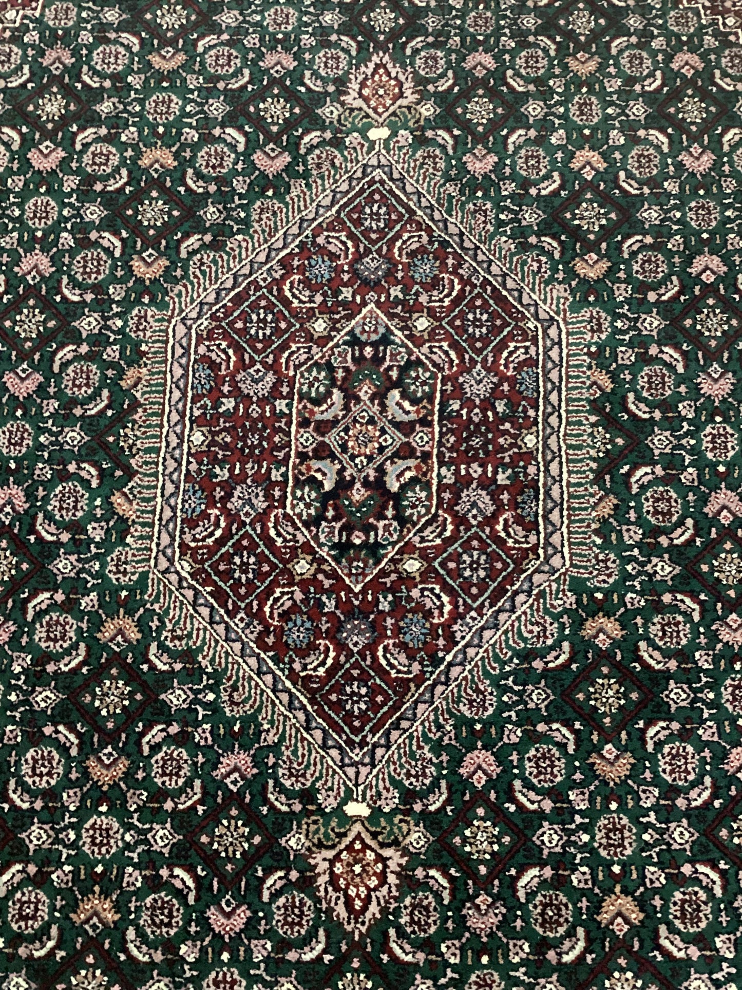 6 X 9 Green Indo Persian Bijar Rug