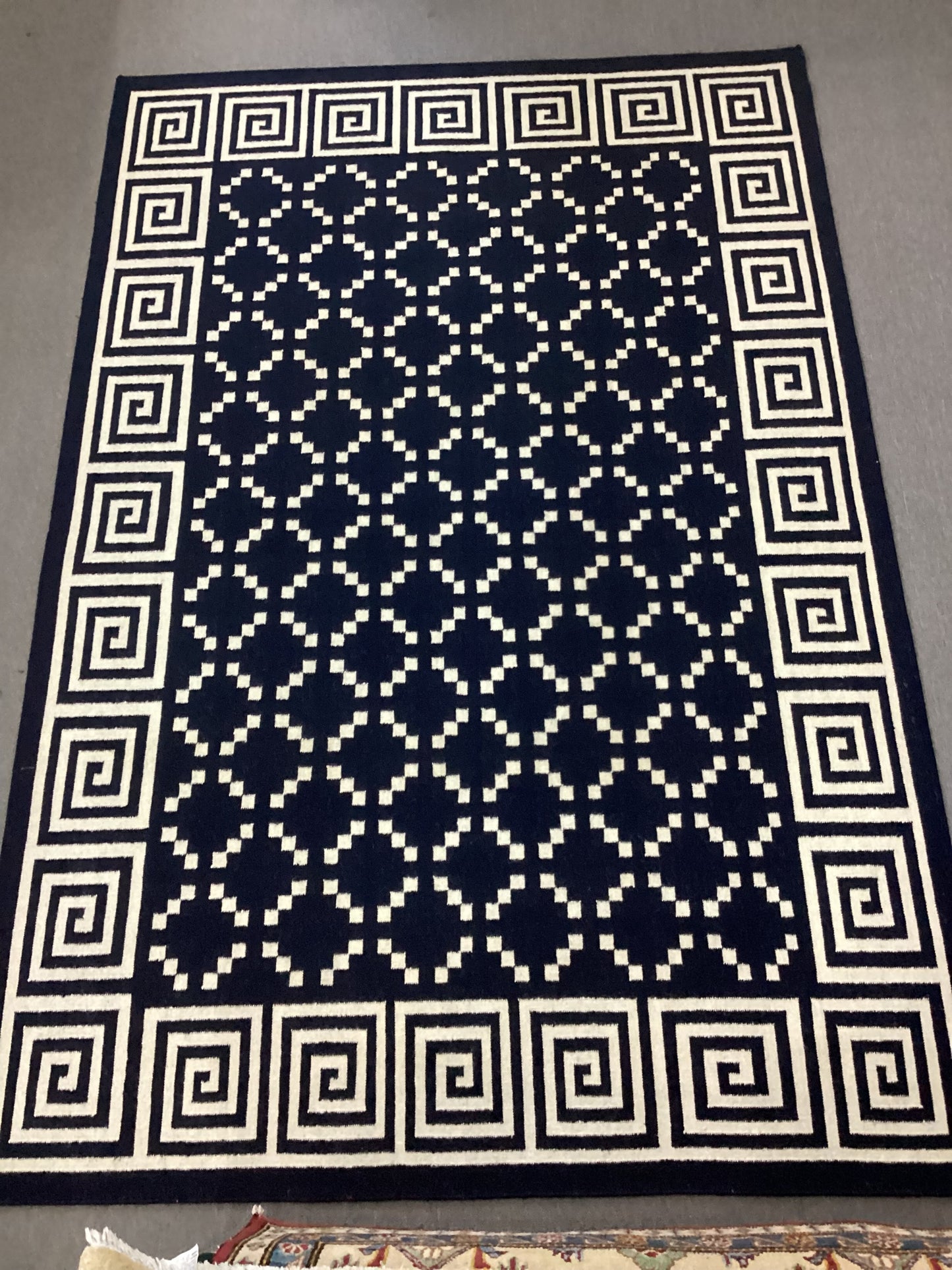 6 X 9 Blue Dhurrie Rug