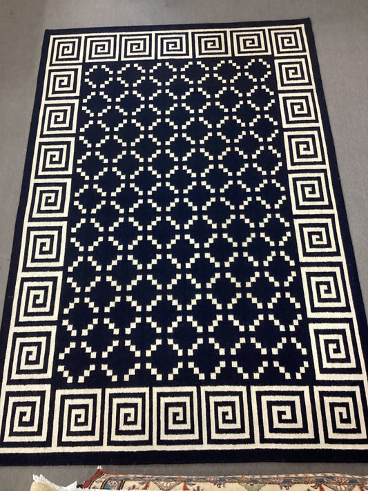 6 X 9 Blue Dhurrie Rug
