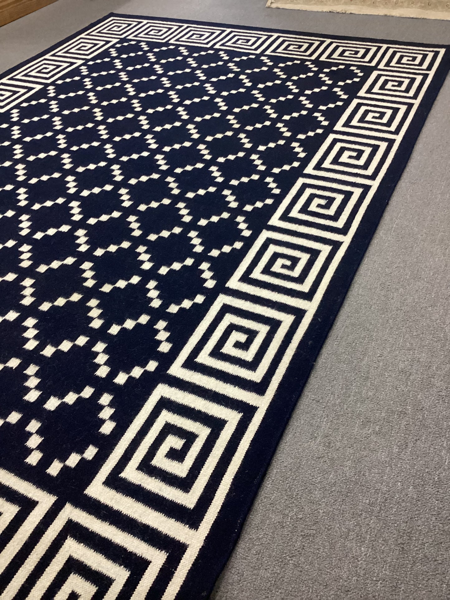 6 X 9 Blue Dhurrie Rug