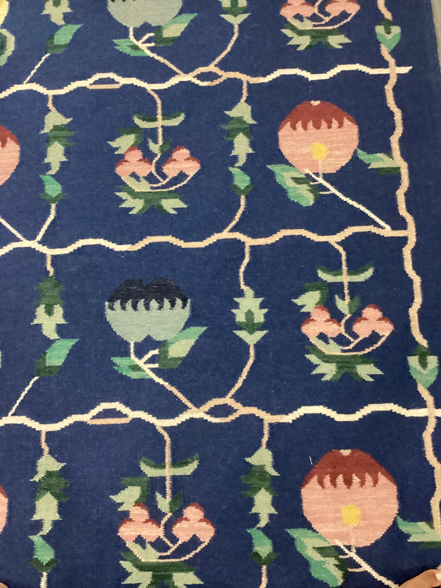 6 X 9 Blue Dhurrie Rug