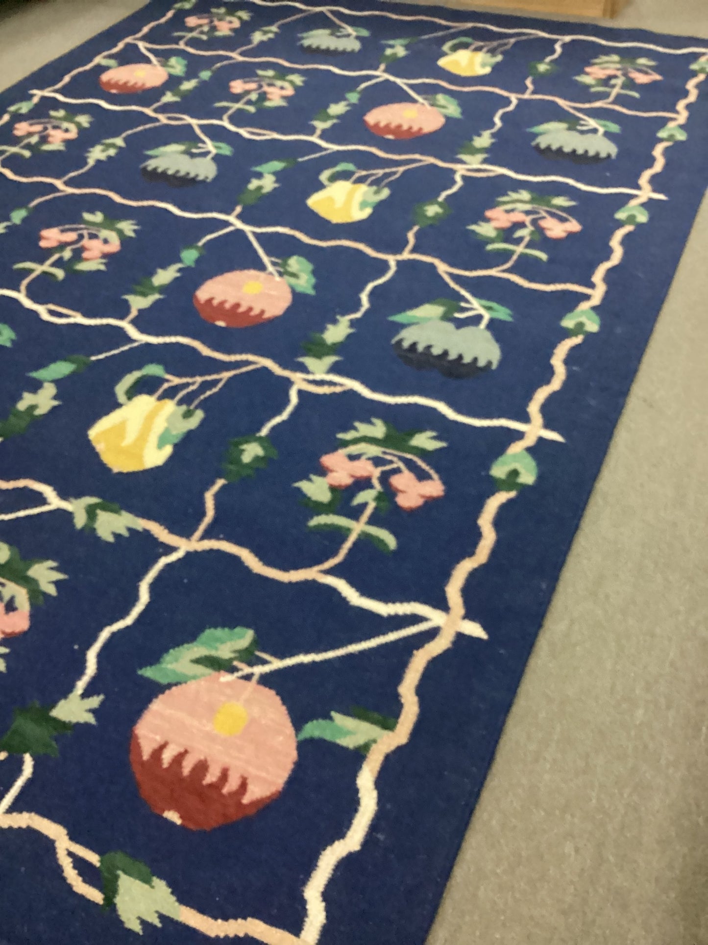 6 X 9 Blue Dhurrie Rug