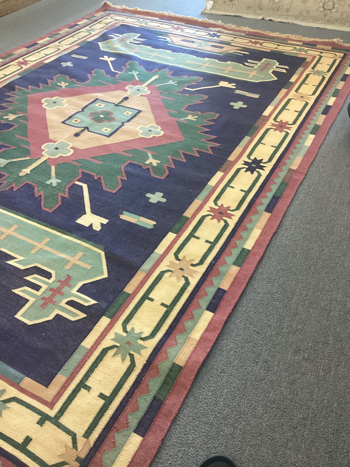 6 X 9 Cotton Dhurrie Bijar Rug