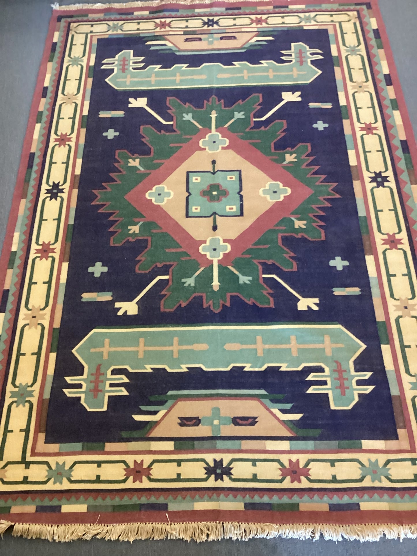 6 X 9 Cotton Dhurrie Bijar Rug