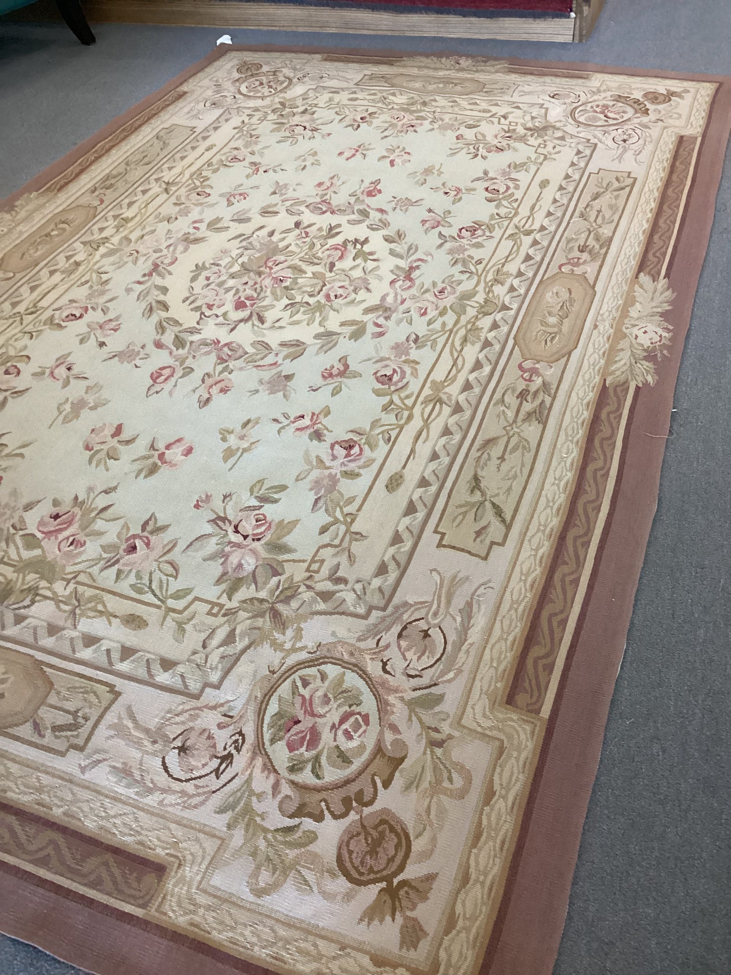 6 X 9 Beige French Abusson Tapesty