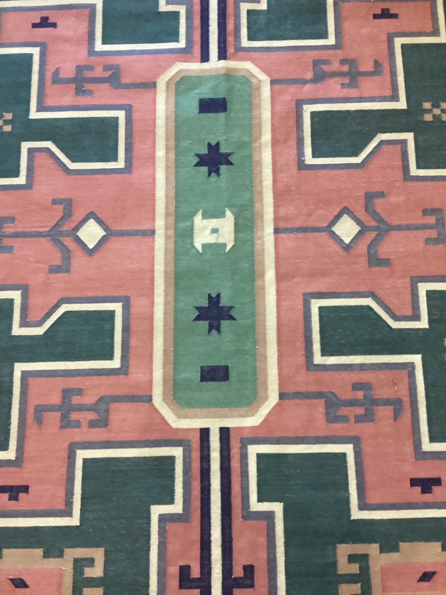 6 X 9 Sandy Cotton Dhurrie Heriz Rug