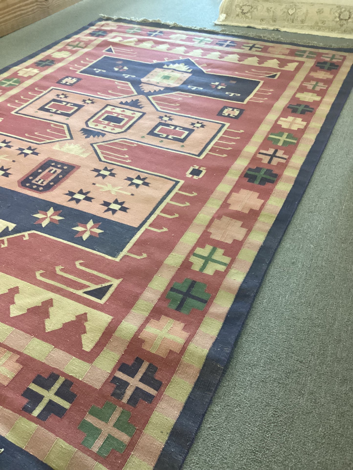 6 X 9 Pink Cotton Dhurrie Rug